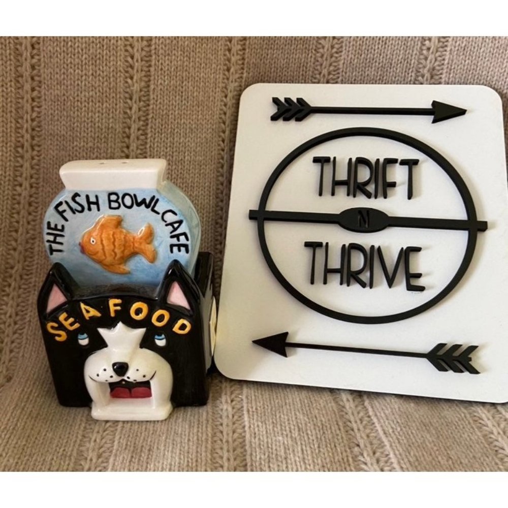 Novelty Fish & Cat salt & pepper shakers